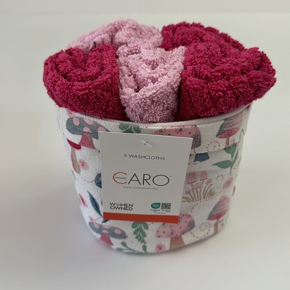 9pc CARO HOME Mushroom Print 100% Cotton Bath Towel Set - Multi - Picture 5 of 9